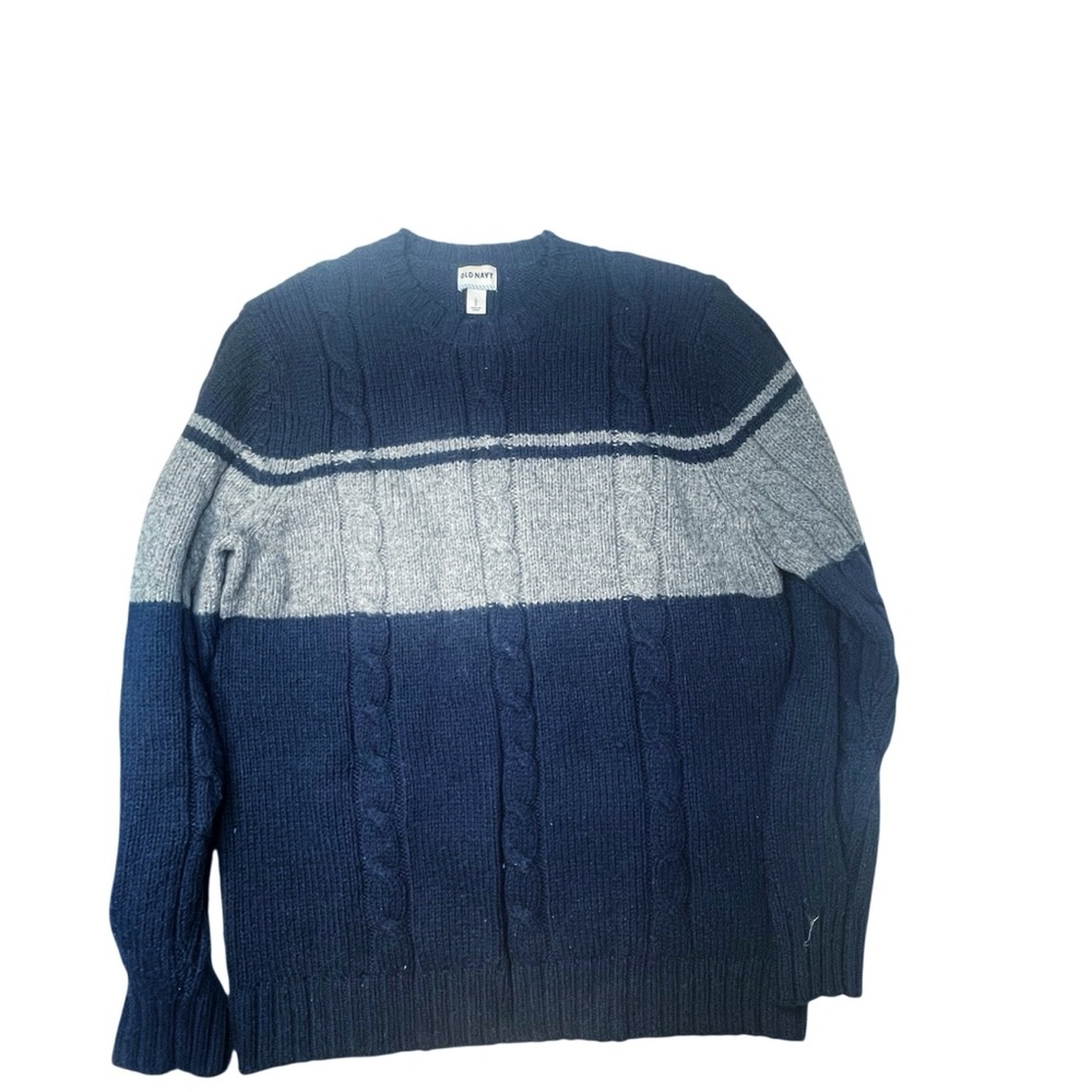 Old Navy Men’s Crewneck Chunky Knit Striped Sweater - Large